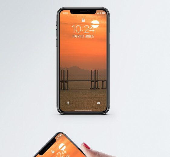 跨海大桥日落手机壁纸图片