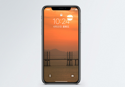跨海大桥日落手机壁纸图片
