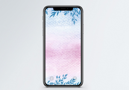 水彩花卉背景手机壁纸图片