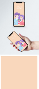 情侣卡通手机壁纸图片