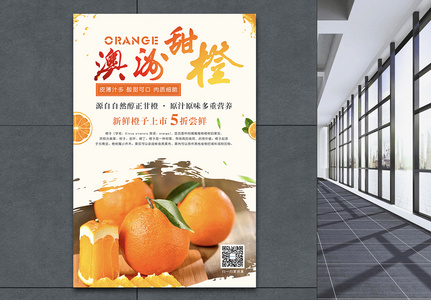 橙子水果海报图片