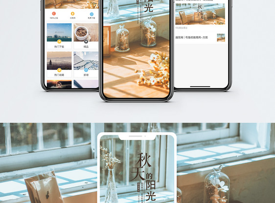 秋天的阳光手机海报配图图片