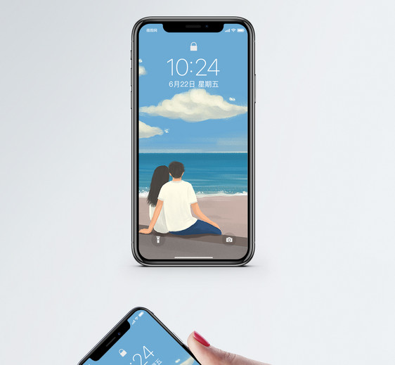 海边情侣手机壁纸图片