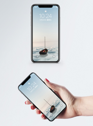 高清云的素材梦飞船手机壁纸模板