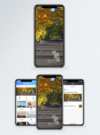 绿荫小道手机海报配图图片
