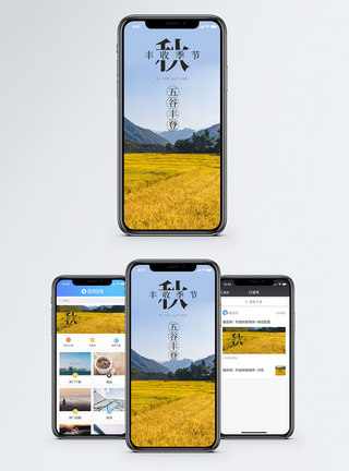 丰收季节手机海报配图图片