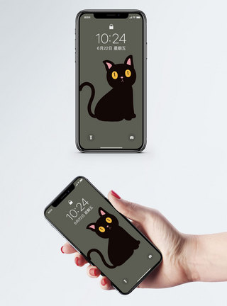 可怜的小黑猫手机壁纸图片
