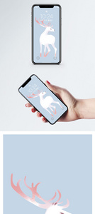 手绘小鹿手机壁纸图片