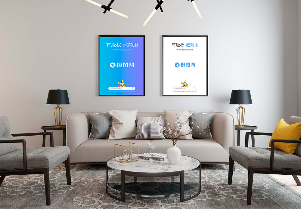 粉刷牆壁室内家具墙壁装饰画样机模板