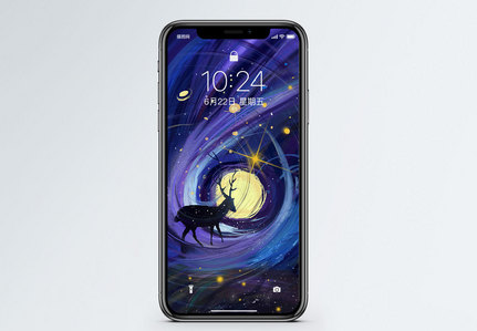 鹿图片星辰麋鹿装饰画图片梦幻麋鹿图片星空下的麋鹿图片月亮下的麋鹿