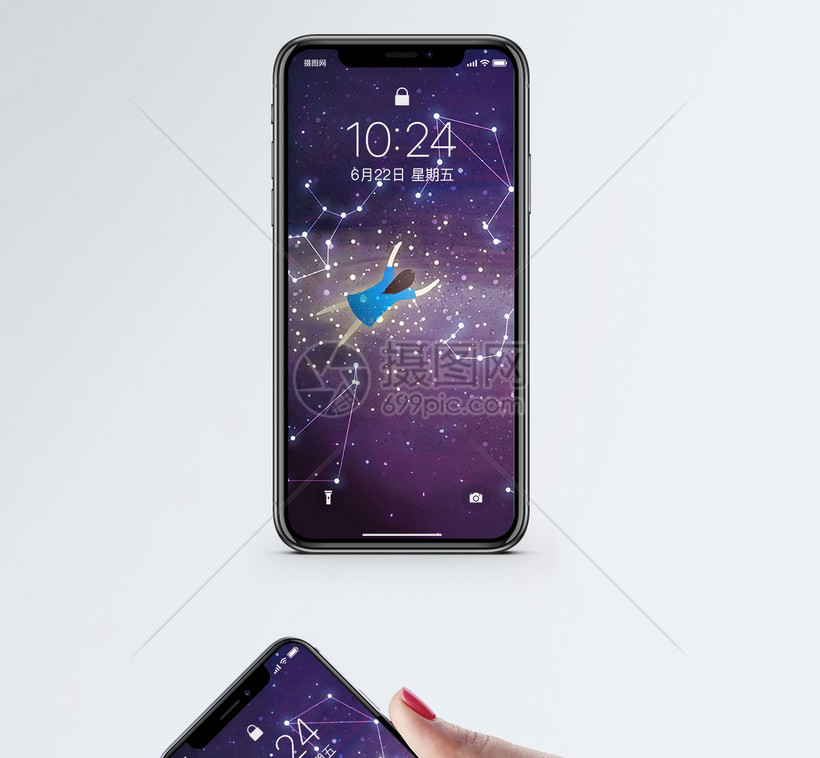 奇幻星座手机壁纸模板素材 正版图片 摄图网