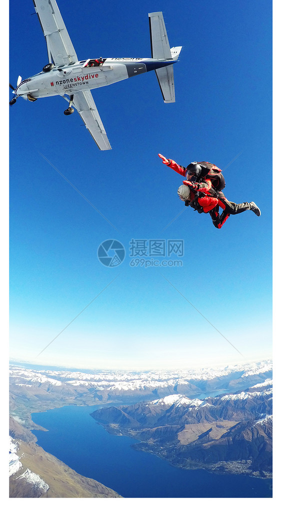 跳伞航拍手机壁纸图片