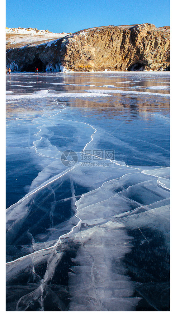 湖面冰裂手机壁纸图片