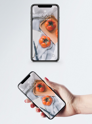 新鲜柿子手机壁纸图片
