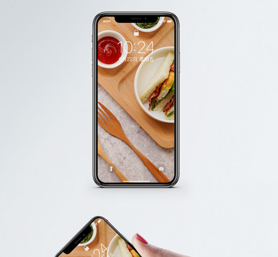 早餐三明治手机壁纸图片