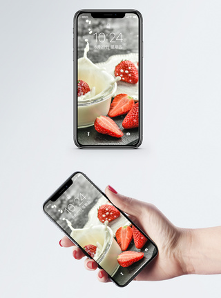 健康水果酸奶手机壁纸图片