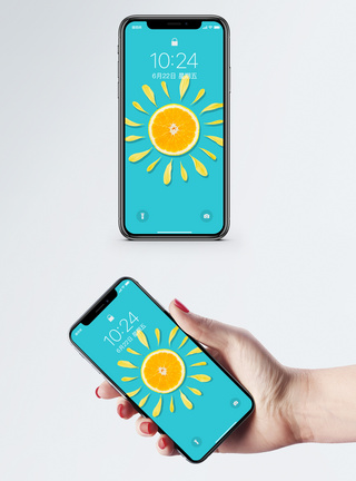 太阳橙子手机壁纸模板