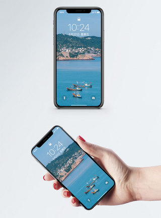 海岛小船手机壁纸图片