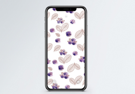 水彩蓝莓手机壁纸图片
