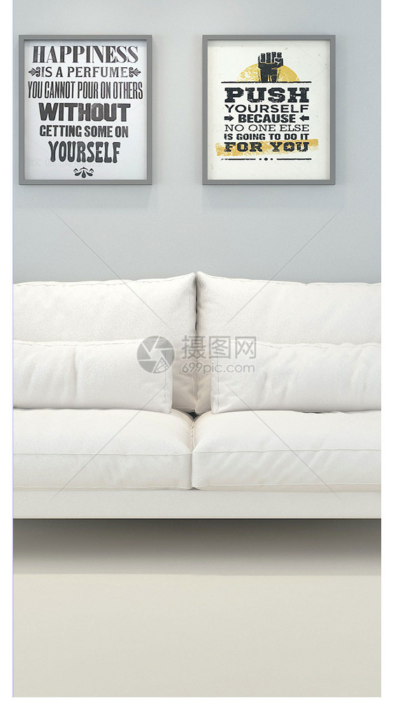 沙发挂画组合手机壁纸图片