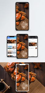 大闸蟹手机海报配图图片