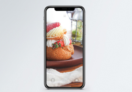 草莓蛋糕手机壁纸图片