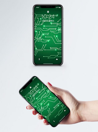 绿色科技背景手机壁纸图片
