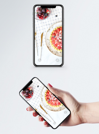 草莓蛋糕手机壁纸图片