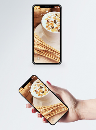 牛奶麦片手机壁纸模板