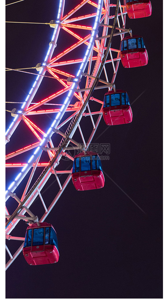 夜空下的摩天轮手机壁纸图片