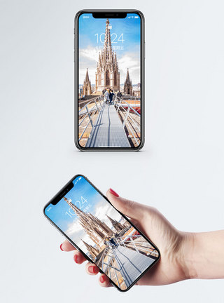 巴塞罗那大教堂手机壁纸模板