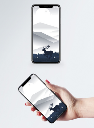 麋鹿风景手机壁纸图片
