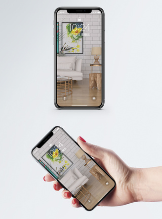 室内场景客厅简约客厅场景手机壁纸模板