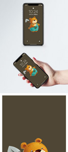 铁锹小熊手机壁纸图片