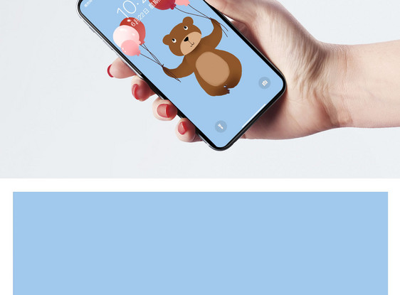 气球棕熊手机壁纸图片