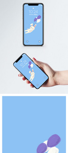 气球兔子手机壁纸图片