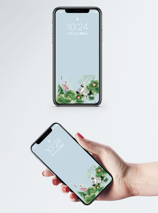 植物仙鹤手机壁纸图片