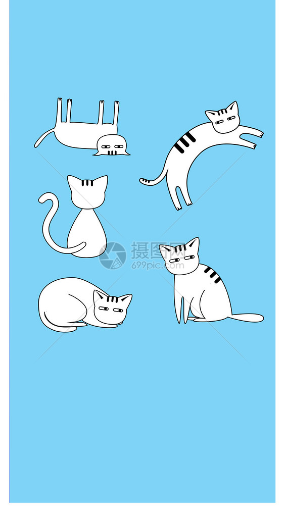 呆萌小白猫手机壁纸图片