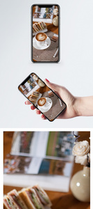 咖啡三明治手机壁纸图片
