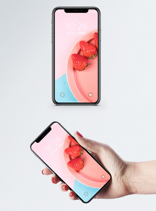 创意草莓静物手机壁纸图片