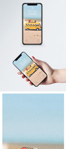 海滩小车手机壁纸图片