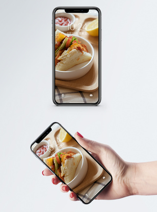 面包壁纸三明治手机壁纸模板