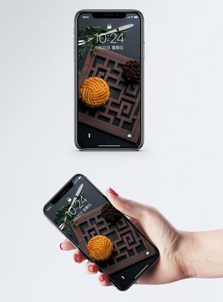 中秋国庆月饼手机壁纸模板
