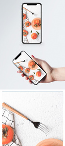 新鲜柿子手机壁纸图片