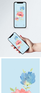 水彩花卉手机壁纸图片