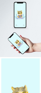 水彩猫咪手机壁纸图片