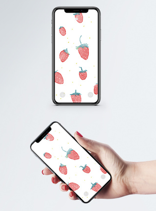 草莓布丁小清新手机壁纸模板