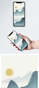 水墨山水画手机壁纸图片
