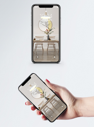 现代简约桌子简约餐厅手机壁纸模板