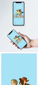 卡通一家人手机壁纸图片